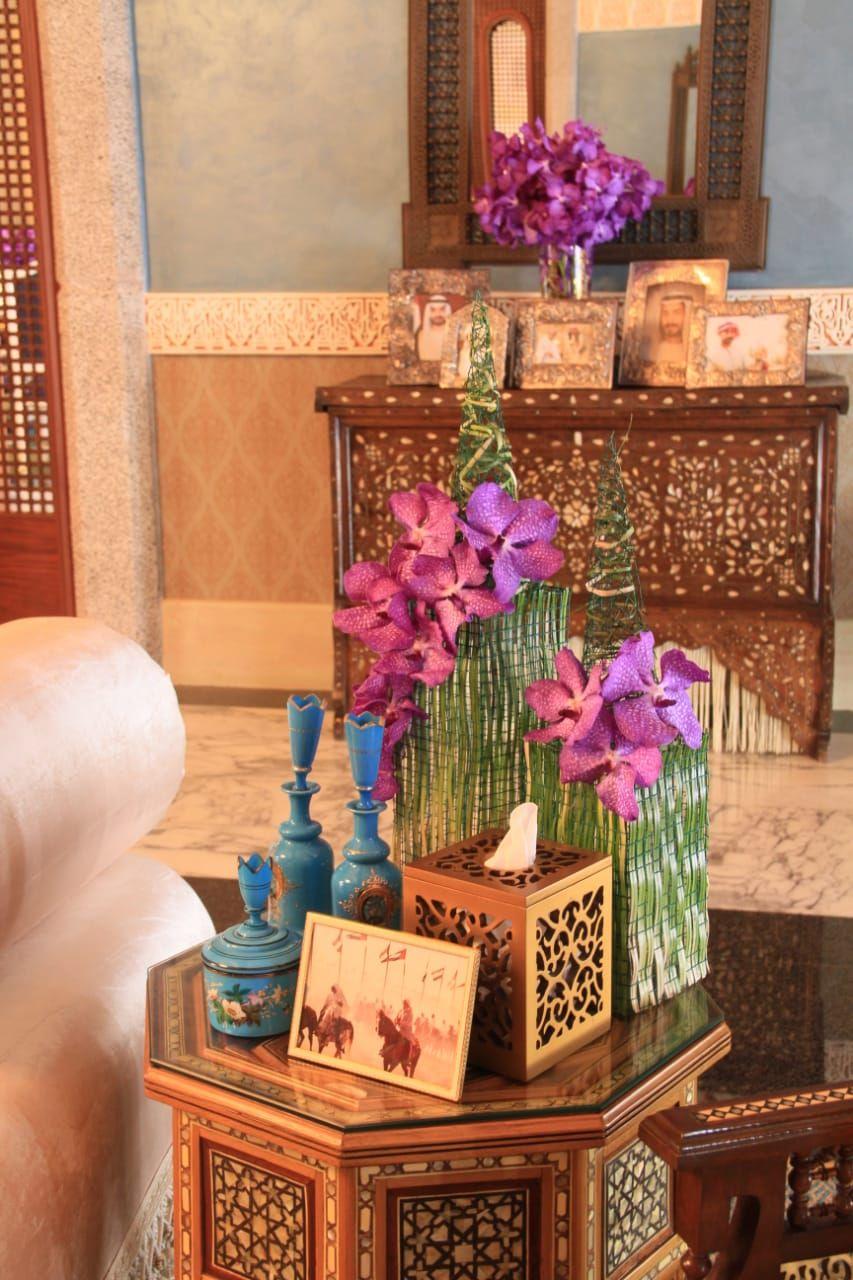 Decorate with flowers and greenery to add color and texture